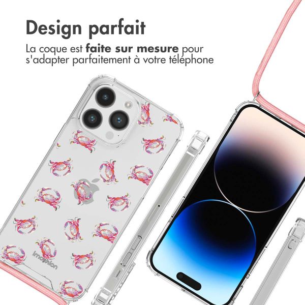 imoshion Coque Design avec cordon Apple iPhone 14 Pro Max - Crab Watercolor