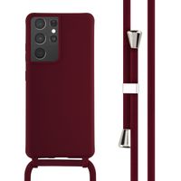 imoshion ﻿Coque en silicone avec cordon Samsung Galaxy S21 Ultra - Rouge foncé