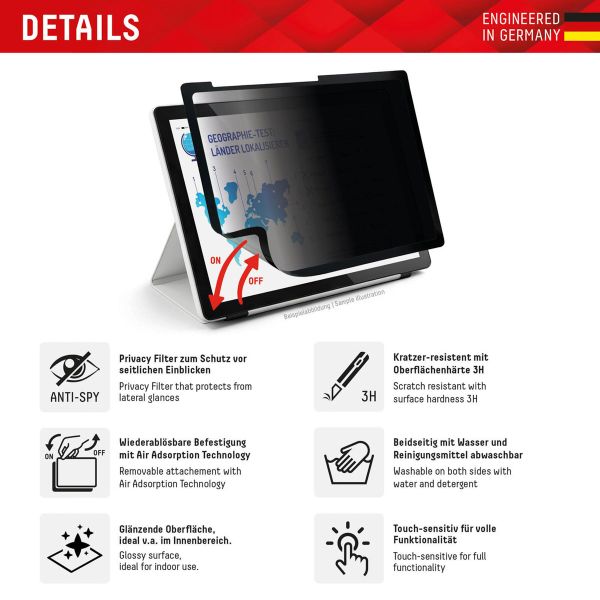 Displex Protection d'écran Privacy en verre trempé Apple iPad Pro 13 (2025) M5 / (2024) M4 / Air 13 pouces (2025) M3 / (2024) M2