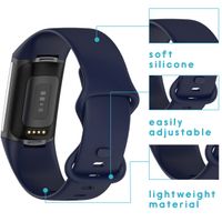 imoshion Bracelet silicone Fitbit Charge 5 / Charge 6 - Taille L - Bleu foncé