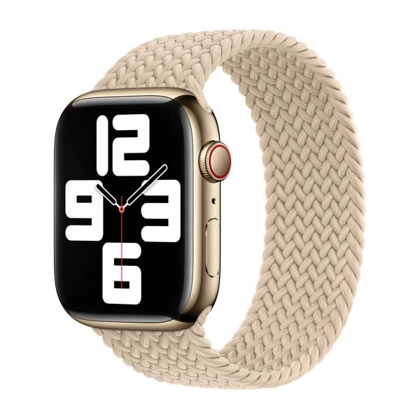 Apple 4 Pack Bracelet Solo tressé Apple Watch| 44/45/46/49 mm - Taille 10 - (PRODUCT)RED / Beige / Slate Blue / Maize