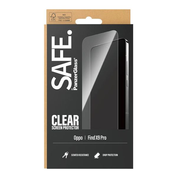 SAFE by PanzerGlass Protection d'écran Ultra-Wide Fit Oppo Find X9 Pro