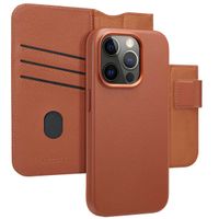 Accezz Étui de télephone portefeuille en cuir 2-en-1 avec MagSafe Apple iPhone 15 Pro - Sienna Brown