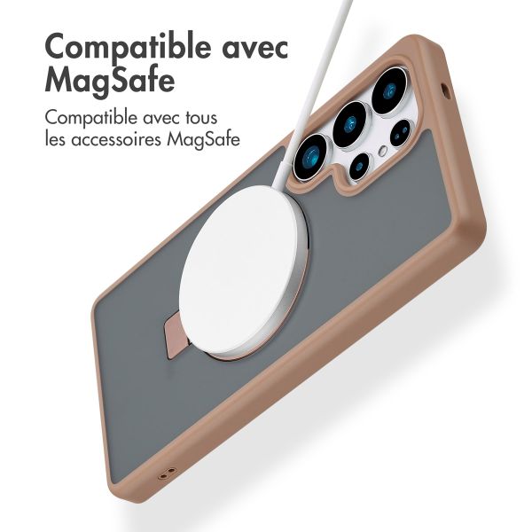 Accezz Coque Ring Stand avec MagSafe Samsung Galaxy S25 Ultra - Brown