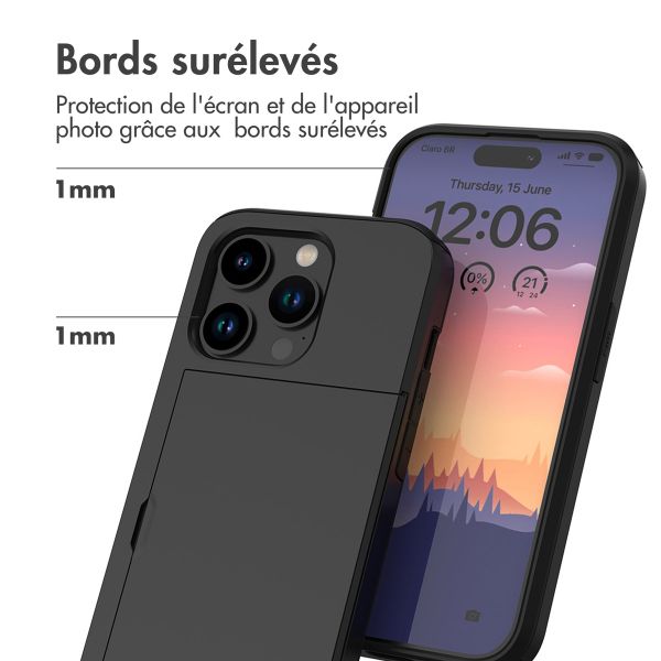 imoshion Coque arrière avec porte-cartes iPhone 15 Pro - Noir