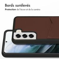 Accezz ﻿Coque en cuir de qualité supérieure avec fentes pour cartes Samsung Galaxy S21 - Brun