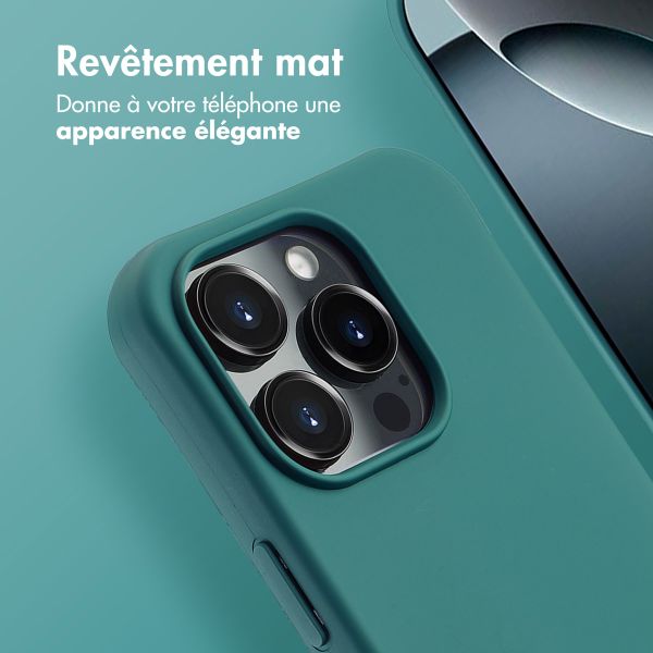 imoshion Coque arrière Color avec cordon amovible et MagSafe Apple iPhone 16 Pro - Vert foncé