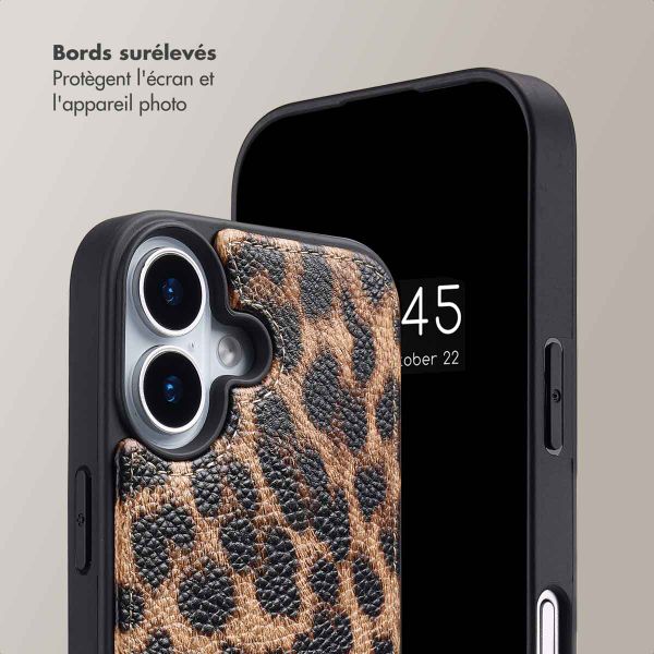 Selencia Coque de télephone Nova avec cordon et porte-cartes Apple iPhone 17 - Leopard