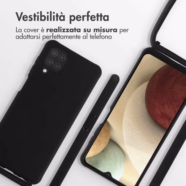 imoshion Coque en silicone avec cordon Samsung Galaxy A12 - Noir