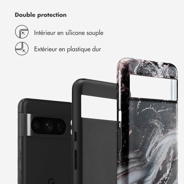 Selencia Coque arrière Vivid Tough Google Pixel 8 Pro - Chic Marble Black