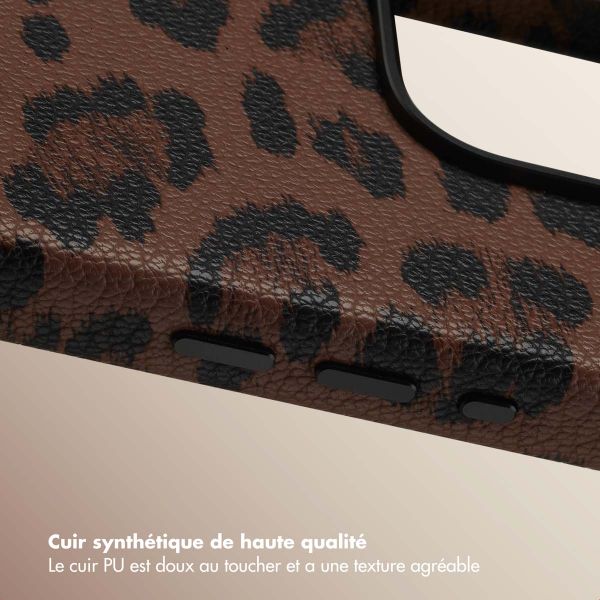 Selencia Coque Sabi imprimé panthère avec MagSafe Apple iPhone 16 Pro - Mocha Brown