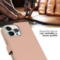 Selencia Étui portefeuille en cuir véritable Apple iPhone 14 Pro Max - Dusty Pink