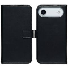 Selencia Étui portefeuille en cuir véritable Apple iPhone 17 Air - Noir
