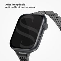 Selencia Bracelet en acier slim style Jubilee Apple Watch Series 1 t/m 9 / SE (38/40/41 mm) | Series 10 / 11 (42 mm) - Noir