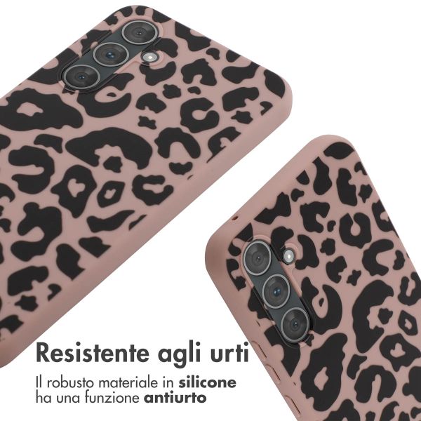 imoshion Coque design en silicone avec cordon Samsung Galaxy A54 (5G) - Animal Pink