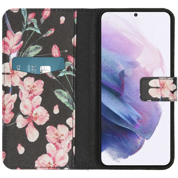 imoshion Design Softcase Bookcase Samsung Galaxy S21 Plus - Blossom Watercolor Black