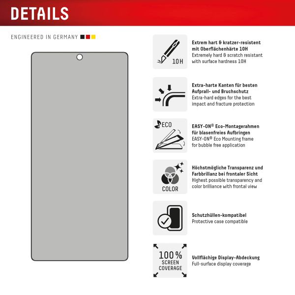 Displex Protection d'écran en verre trempé Privacy Samsung Galaxy S25 Ultra