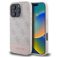 Guess Coque arrière Bottom Stripe 4G Apple iPhone 16 Pro - Rose