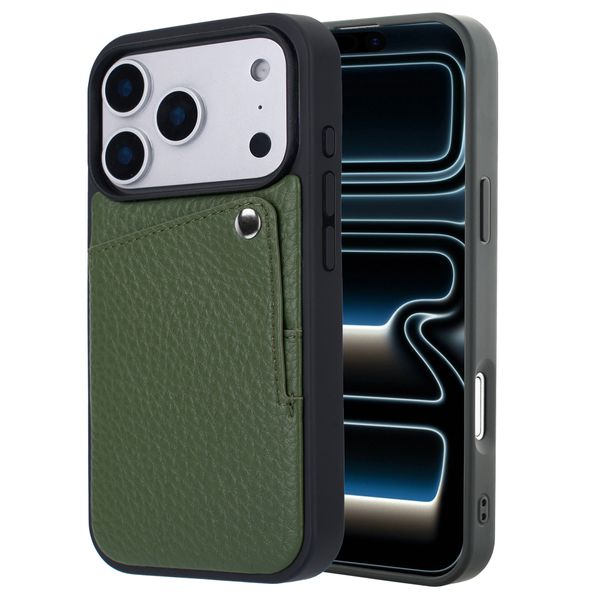 Selencia Coque Riva avec porte-cartes Apple iPhone 17 Pro Max - Sage Green