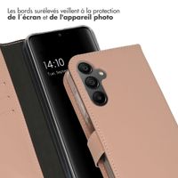 Selencia Étui portefeuille en cuir véritable Samsung Galaxy A15 (5G/4G) - Dusty Pink