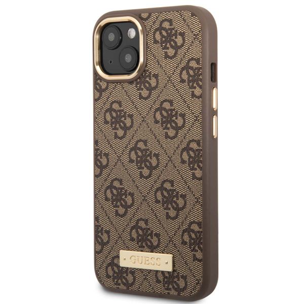 Guess Coque 4G Logo Monogram MagSafe Apple iPhone 14 - Brun