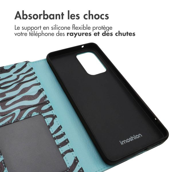 imoshion ﻿Étui de téléphone portefeuille Design Samsung Galaxy A53 - Black Blue Stripes