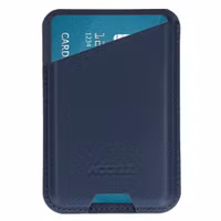 Accezz Porte-cartes en cuir magnétique - Compatible avec Apple Find My - Nightfall Blue