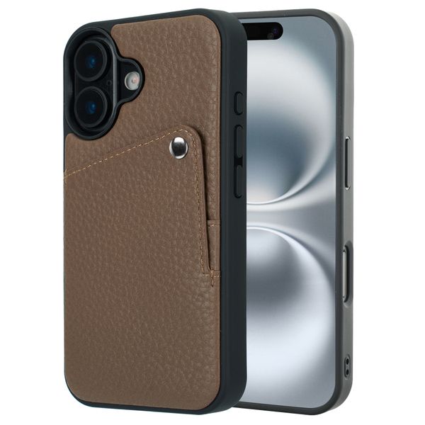 Selencia Coque Riva avec porte-cartes Apple iPhone 16 - Mocha Brown