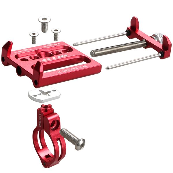 GUB G86 Support de téléphone pour vélo - Réglable - Universel - Aluminium - Rouge