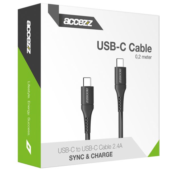 Accezz Câble USB-C vers USB-C - 0,2 mètres - Blanc