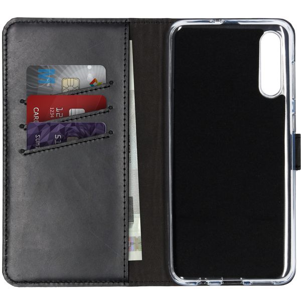 Selencia Étui portefeuille en cuir véritable Samsung Galaxy A50 / A30s - Noir