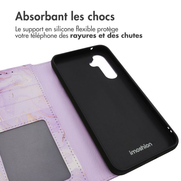 imoshion ﻿Étui de téléphone portefeuille Design Samsung Galaxy A54 (5G) - Purple Marble