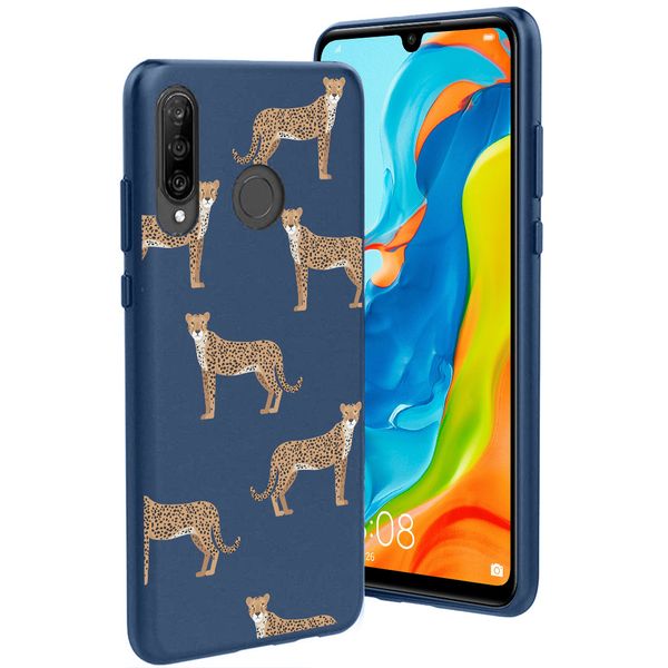 imoshion Coque Design Huawei P30 Lite - Léopard - Bleu