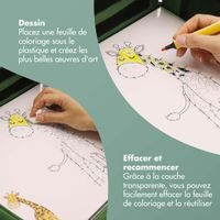 imoshion Table de voyage - Support de tablette voiture - 7 compartiments de rangement - Inclus 2 coloriages - Vert