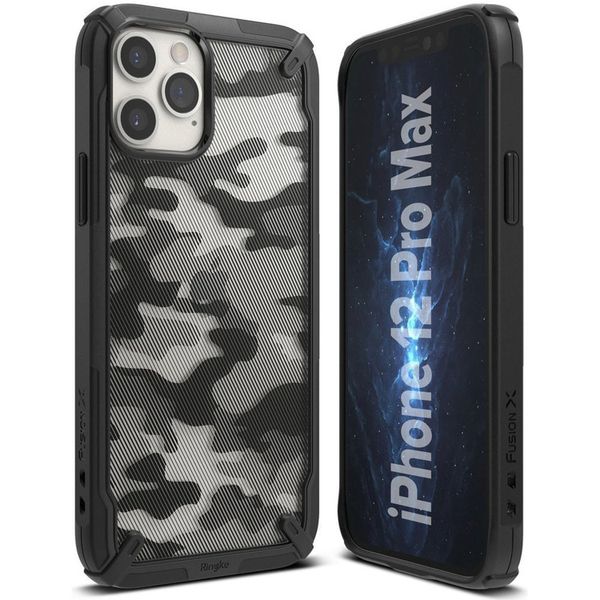 Ringke Coque Fusion X iPhone 12 Pro Max - Camo Noir