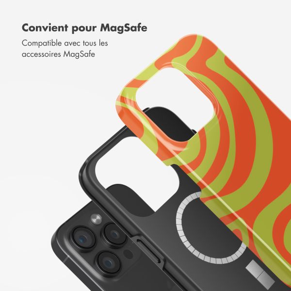 Selencia Coque arrière Vivid avec MagSafe Apple iPhone 15 Pro - Wavy Swirl Orange Fern