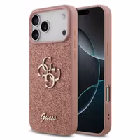 Guess Coque 4G Metal Logo Glitter Apple iPhone 17 Pro - Rose