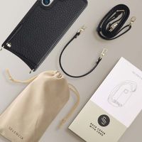 Selencia Coque arrière avec cordon et porte-cartes Nova Samsung Galaxy S25  - Noir