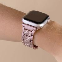 Selencia Bracelet à maillons scintillants Apple Watch Series 1 t/m 9 / SE (38/40/41 mm) | Series 10 / 11 (42 mm) - Rose