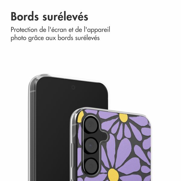 imoshion Coque design pour Samsung Galaxy A55 - Tropical Violet Flowers Connect