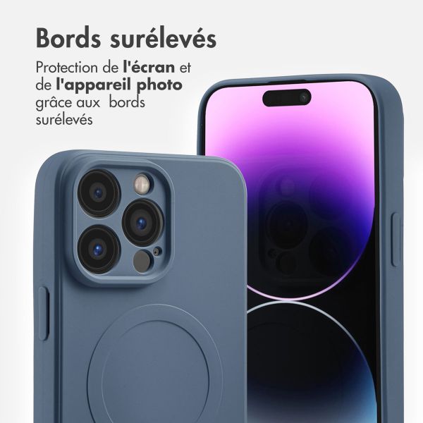 imoshion Coque Couleur avec MagSafe Apple iPhone 14 Pro Max - Bleu foncé