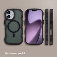 Selencia Coque arrière Wavy avec MagSafe Apple iPhone 17 - Noir