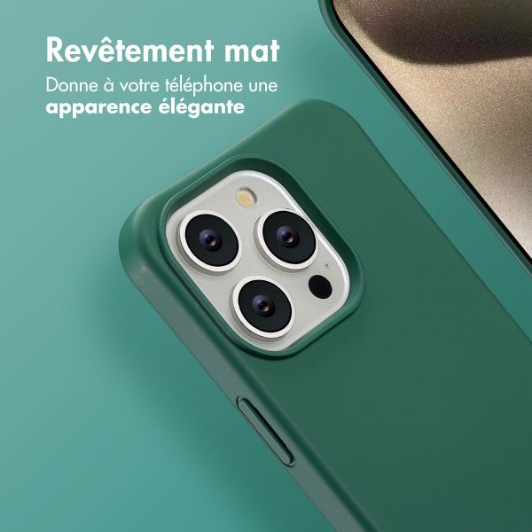 imoshion Coque arrière Color avec cordon amovible et MagSafe Apple iPhone 15 Pro - Vert foncé