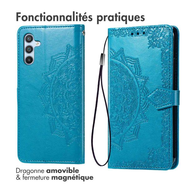 imoshion Etui de téléphone portefeuille Mandala Samsung Galaxy A56 - Turquoise