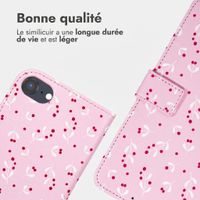 imoshion Étui de télephone portefeuille Design Apple iPhone SE (2022 / 2020) / 8 / 7 / 6(s) - Blush Berries