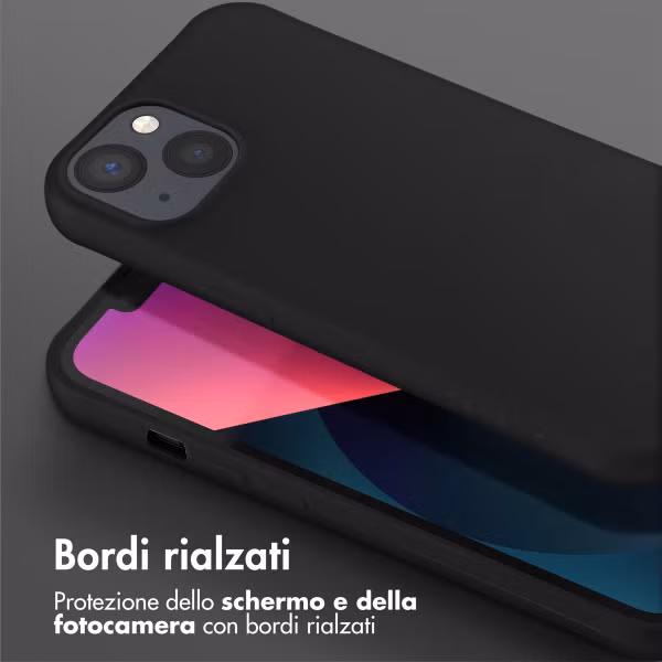 Selencia Coque silicone avec cordon amovible Apple iPhone 13 - Noir