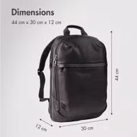 Accezz Leather Sac à dos ordinateur 16 pouces - Noir