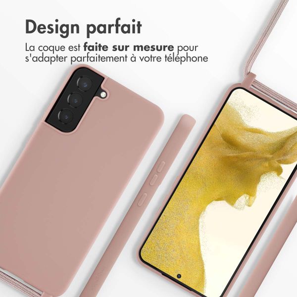 imoshion Coque en silicone avec cordon Samsung Galaxy S22 Plus - Sand Pink