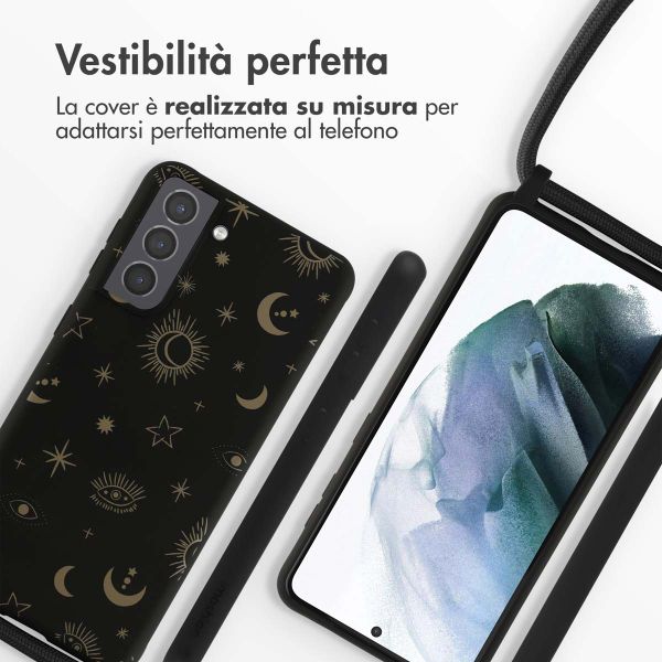 imoshion Coque design en silicone avec cordon Samsung Galaxy S21 - Sky Black