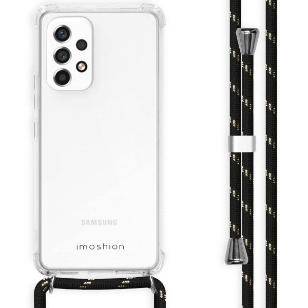 imoshion Coque avec cordon Samsung Galaxy A53 - Noir / Dorée